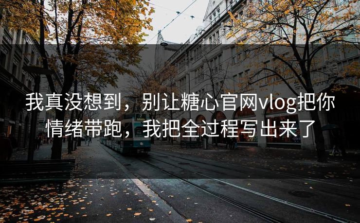 我真没想到,别让糖心官网vlog把你情绪带跑,我把全过程写出来了 我真没想到,别让糖心官网vlog把你情绪带跑,我把全过程写出来了